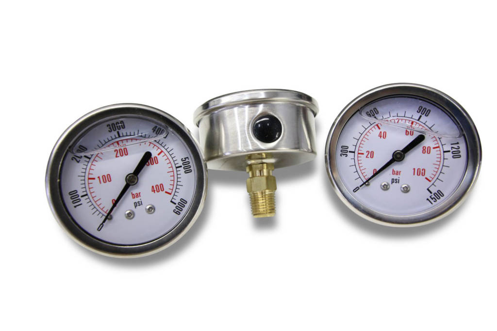 hydraulic back mount pressure gauge